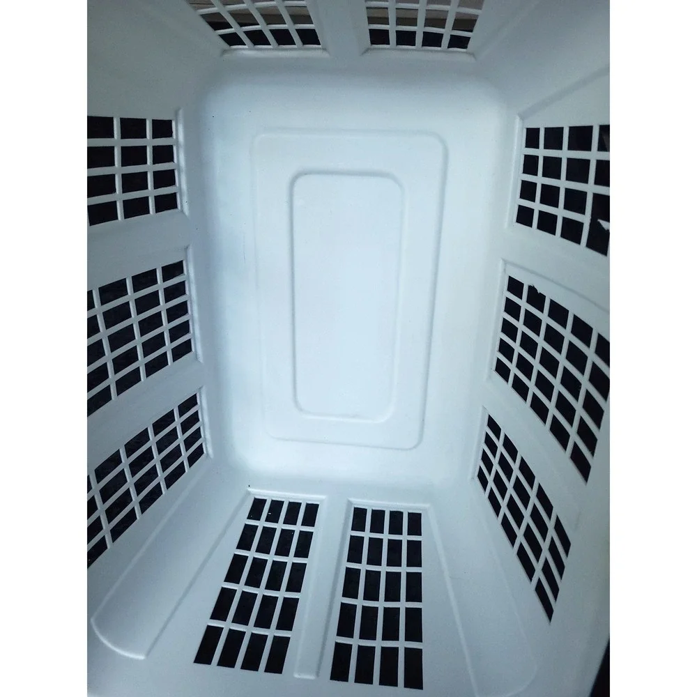 Vintage Rubbermaid White Plastic Laundry Basket Rectangular Ventilated‎ 2965